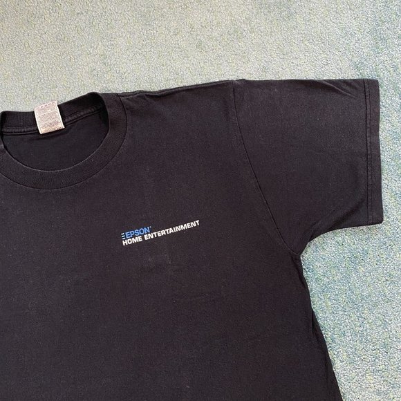 VINTAGE Epson Home Entertainment Shirt Adult Large Black The Matrix Parody 90s - Picture 10 of 11